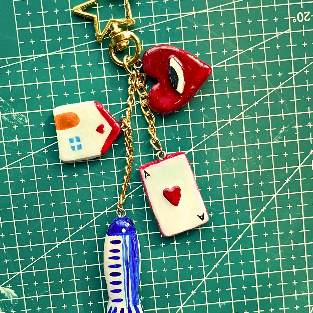 Red-Blue Keyring