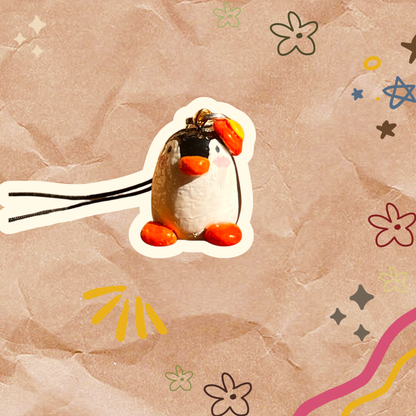 Pingu The Artist Clay Charm