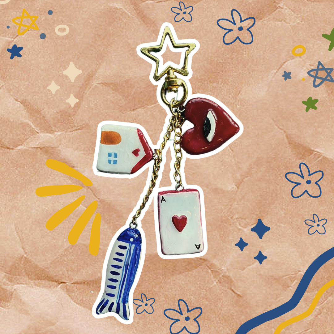 Red-Blue Keyring