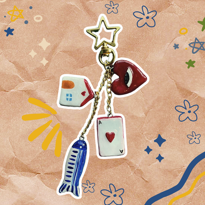 Red-Blue Keyring
