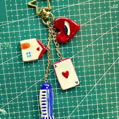 Red-Blue Keyring