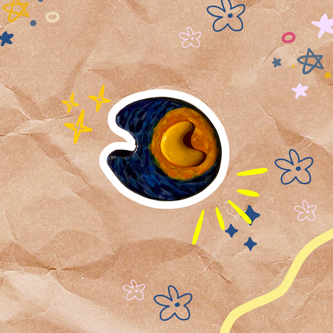 Starry Night Clay Pin