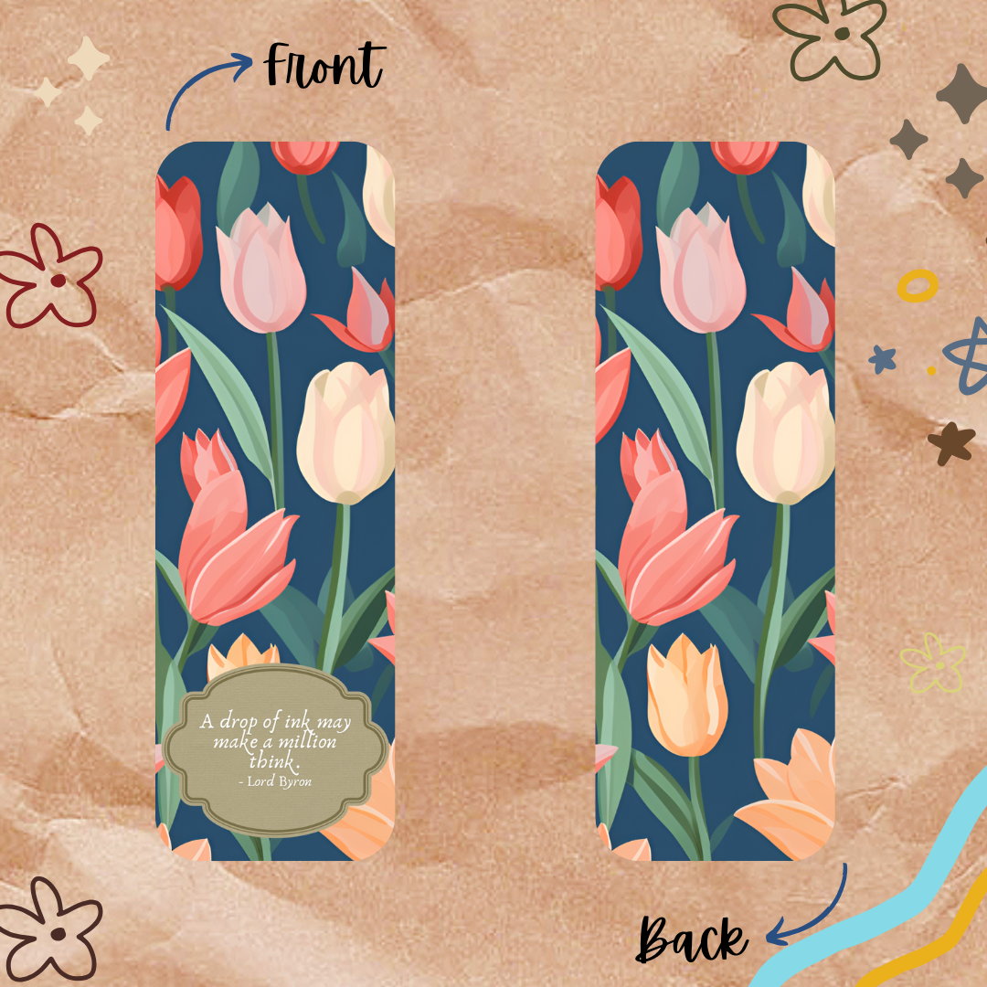 Floral phone case with tulips on a textured brown background